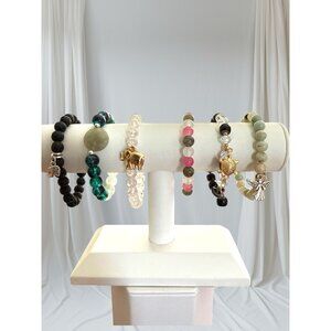 Stretch Beaded Bracelets-Lot of 6-Multicolor-Assorted Bead Types